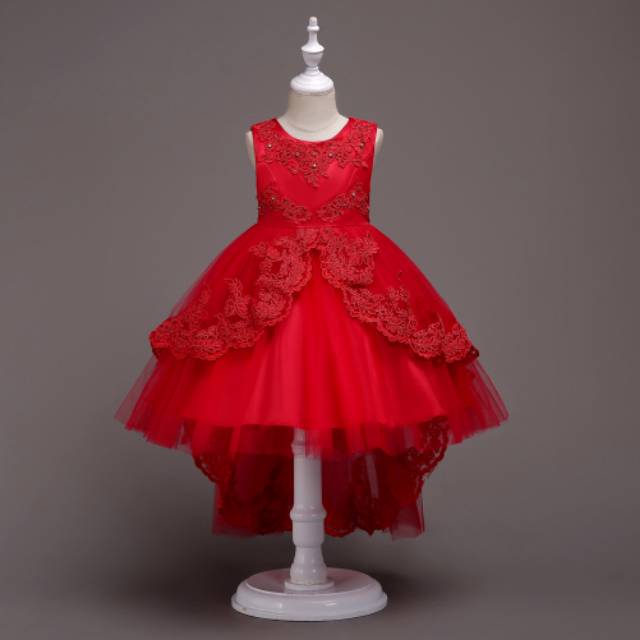 MADELYN DRESS PESTA NATAL ANAK PEREMPUAN / GAUN TUTU ANAK IMPORT LUCU MERAH BIRU PINK MEWAH