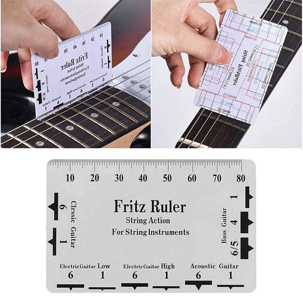 Pineapple Guitar Neck Gauge Acoustic Aksesoris Gitar Elektrik Tepi Lurus Dengan String Action Ruler