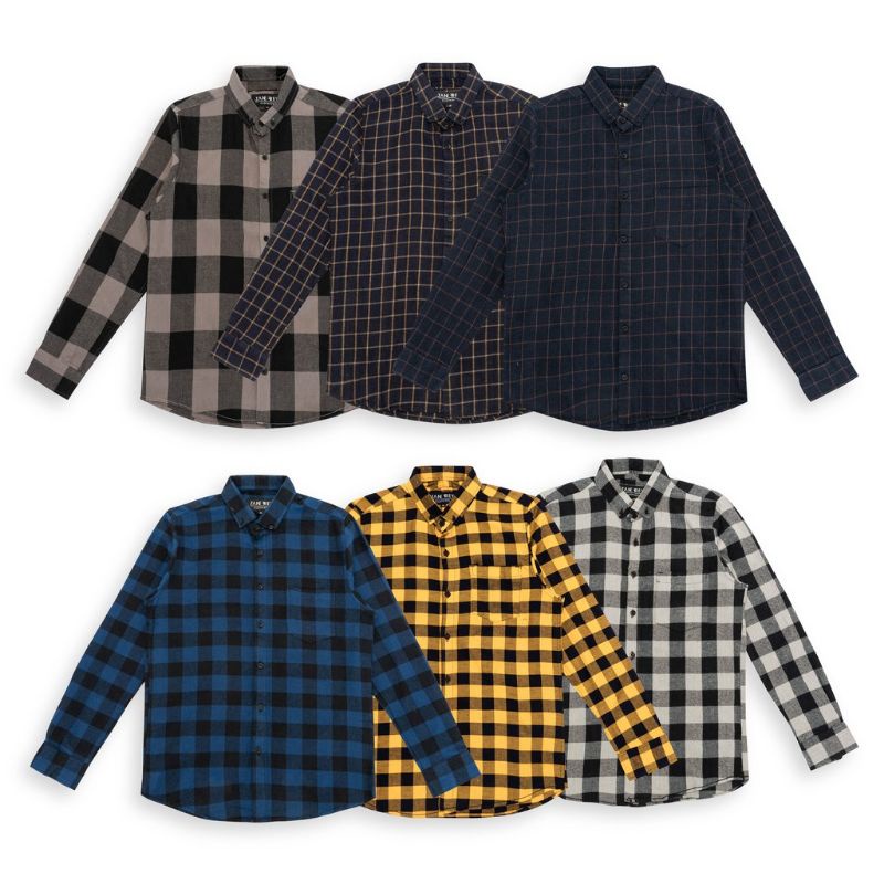 HeyBro Kemeja Pria Flannel Panjang Slimfit Long Flannel M-XL 8073