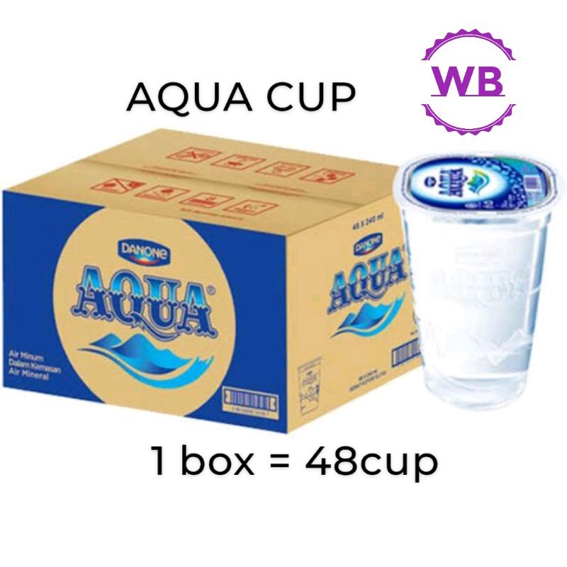 

aqua air mineral cups 220ml per kotak