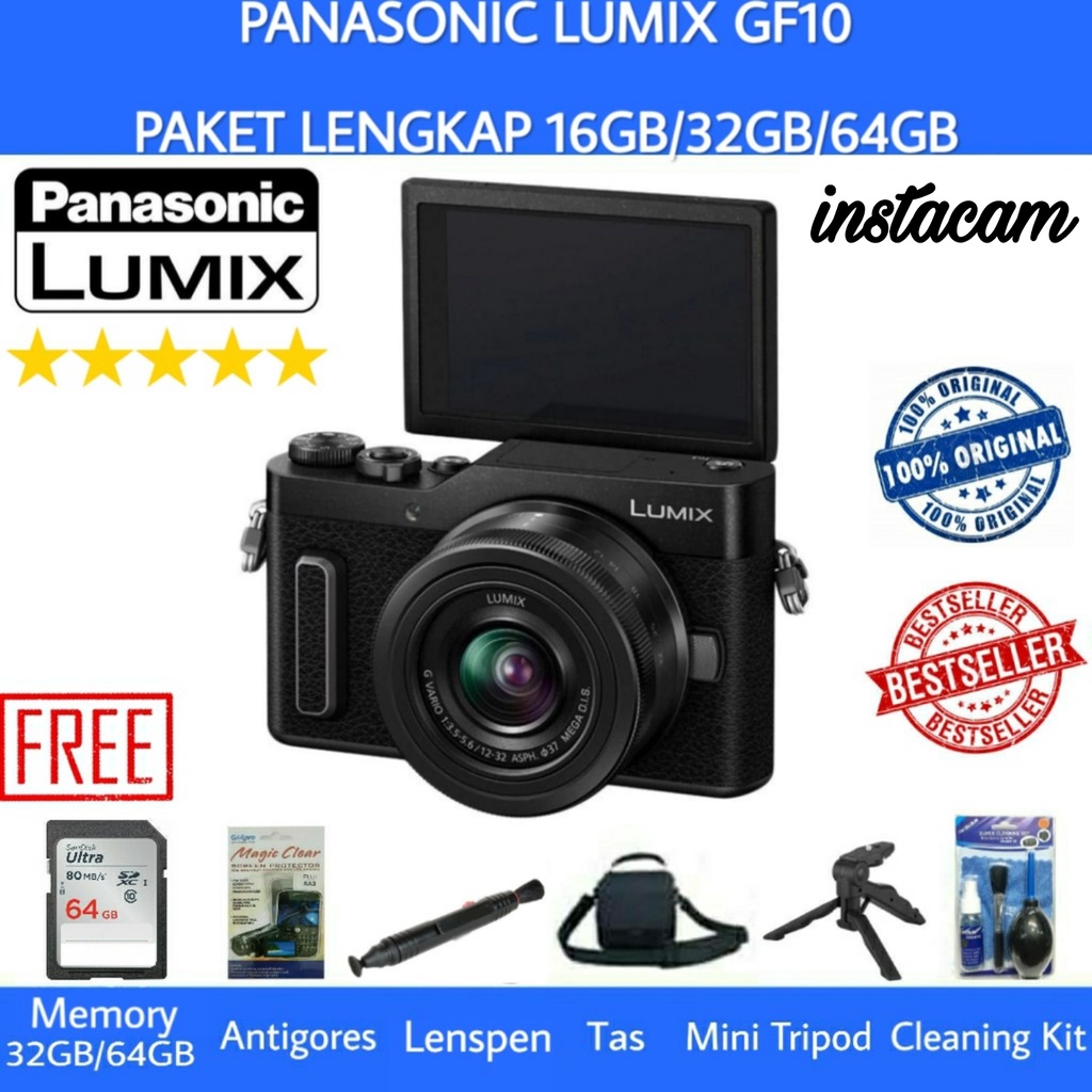 PANASONIC LUMIX GF10 / LUMIX GF10 KIT 12-32MM WIFI ORIGINAL - PAKET LENGKAP