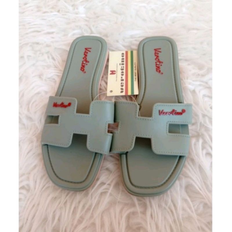 Sandal Flat Wanita Sandal Selop Hermes Karet Jelly