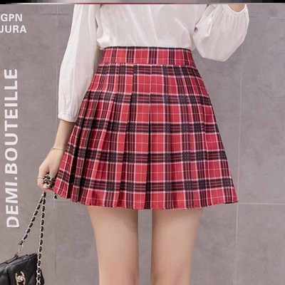 Rok Wanita Rok Pendek Rok Tenis Mini Skirt A line Gaya Korea Kotak-Kotak Rok Kotak kotak Rok gaya korea Baju Gaya Korea Baju wanita