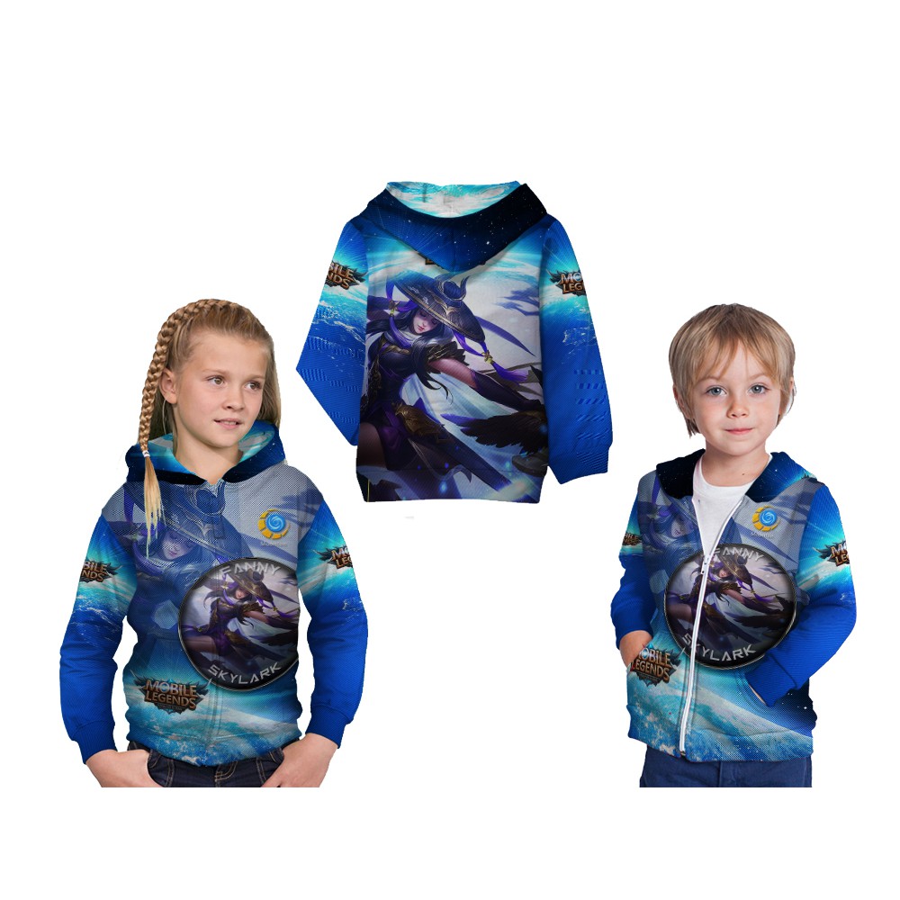 Jaket Hoodie Anak Mobile Legends New FANNY - SKYLARK Fullprint