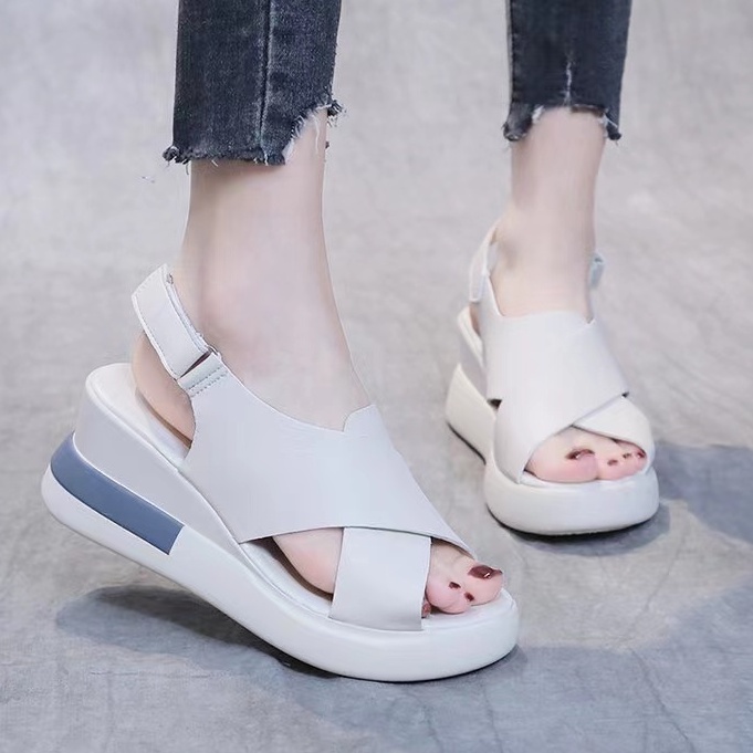 KZT-SW12 Sandal Wedges Strap Fashion Korea COD TERMURAH