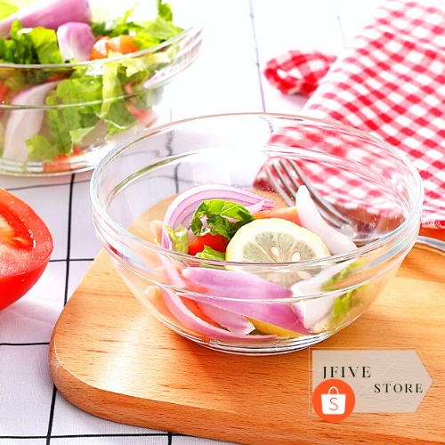 Mangkok Kaca D: 12 cm | Mangkok Kecil |Mangkok salad |Mangkok Bening