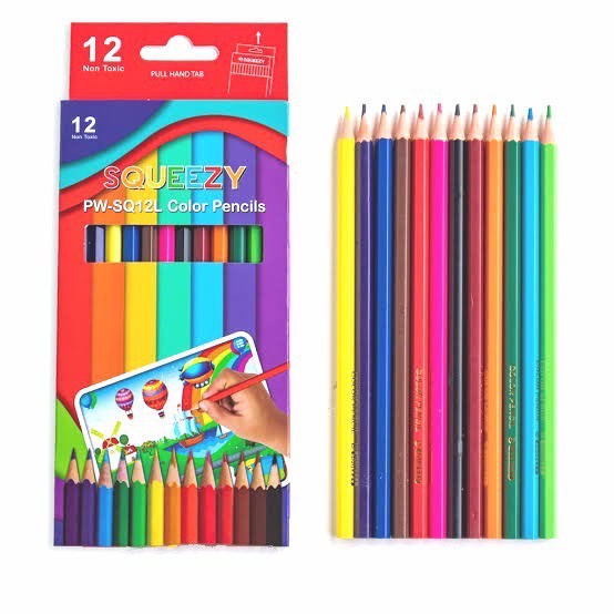 

Squeezy Pensil Warna | Kelir Kayu 12 Warna Panjang Murah PW-SQ 12 L