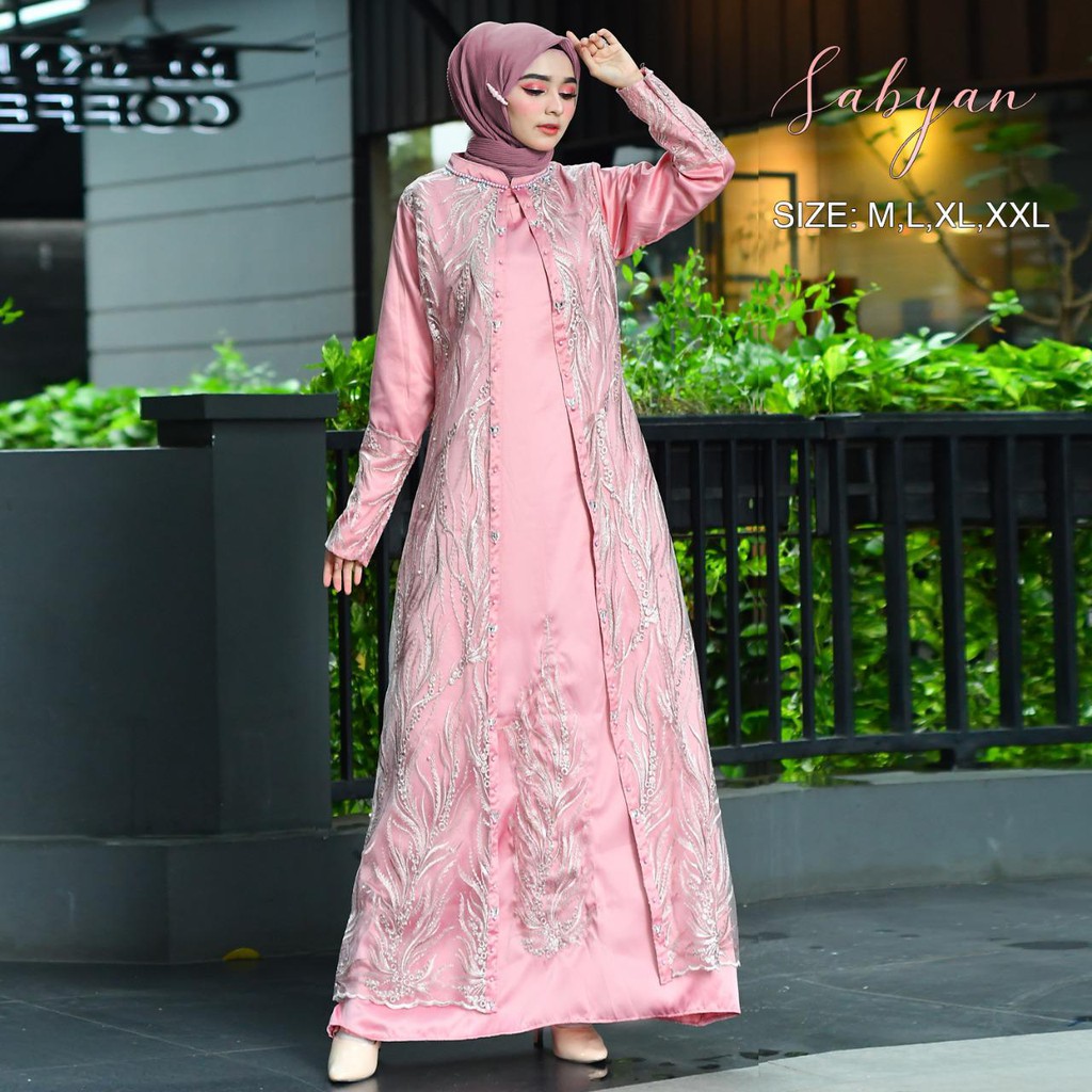 ABAYA TULLE MUTIARA / GAMIS PESTA