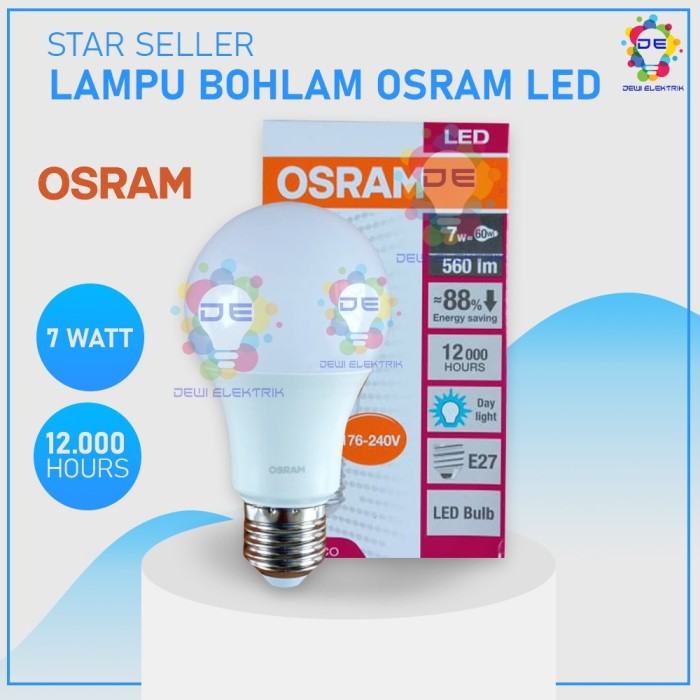 LED OSRAM BOHLAM 5WATT - 14 WATT CAHAYA PUTIH BERGARANSI