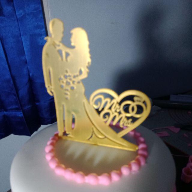 Cake Topper Mr Mrs Full Body / Tusukan Hiasan Kue Acrylic Jumbo
