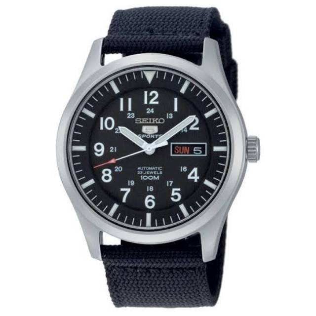 Seiko 5 Sport SNZG 15 K1 automatic Black Dial Nilon strap