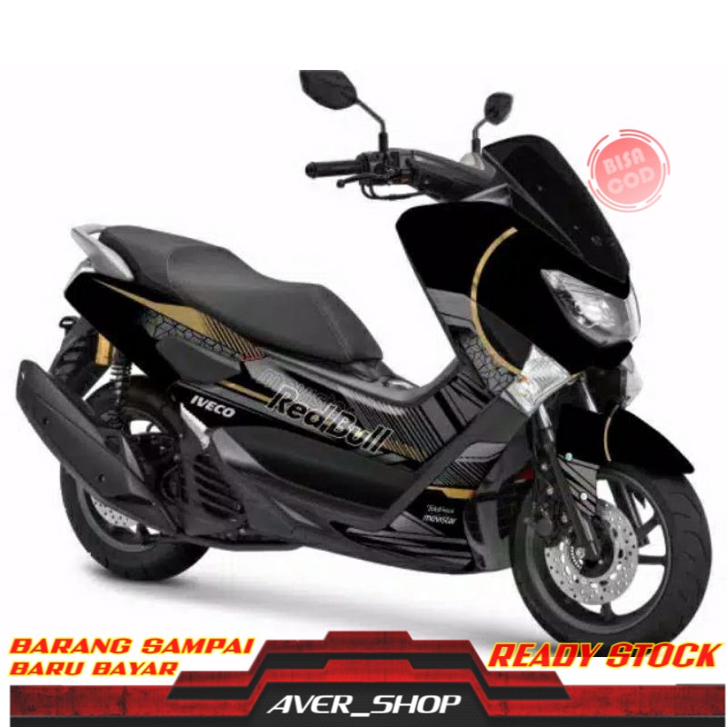 Decal nmax old full body Striping motor nmax variasi Stiker nmax lama hitam full motif red bull