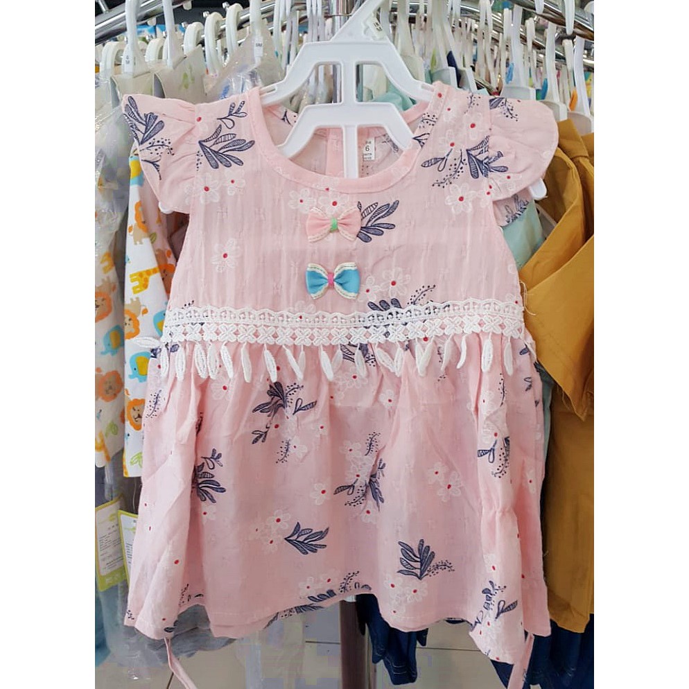 CUCI GUDANG! Dress Anak Bayi Perempuan 2Pita/3Pita Import