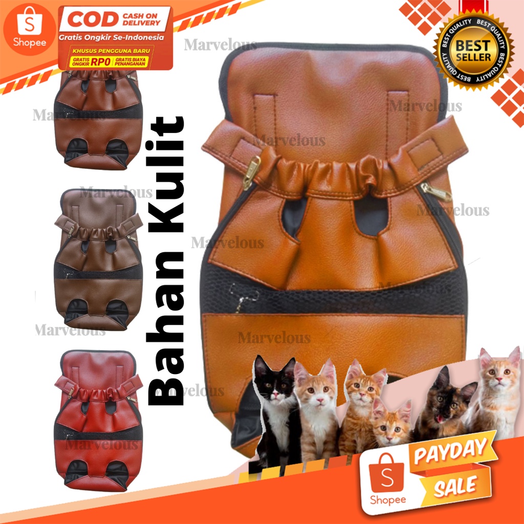 GENDONGAN KUCING ANJING DEPAN MURAH BAHAN PREMIUM BANYAK UKURAN ( S M L XL ) / TAS GENDONG KUCING MURAH BISA UNTUK KITTEN / PET TRAVEL TAS GENDONGAN KUCING ANJING DEPAN BELAKANG CAT BAG FRONT BAG PACK MOTIF POLOS KORDURA DAN KULIT / GENDONGAN KUCING LUCU