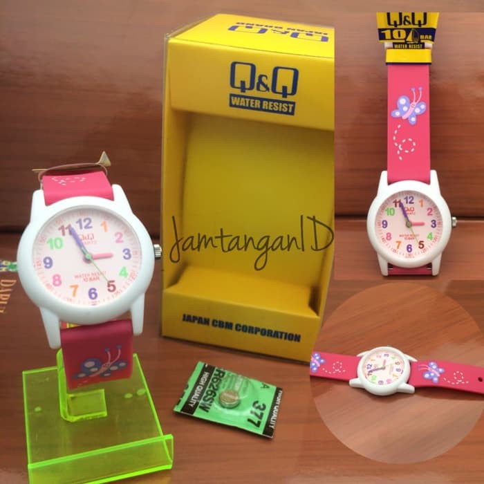 MUMTAZ GREZZ Jam Tangan Anak Perempuan Wanita QQ QnQ Kupu Kupu Original Anti Air   Ungu Limited