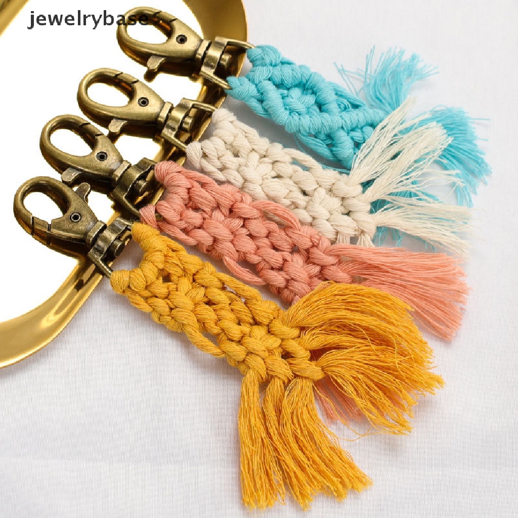 (jewelrybase) Gantungan Kunci Macrame Rumbai Handmade Gaya Boho Untuk Mobil / Tas