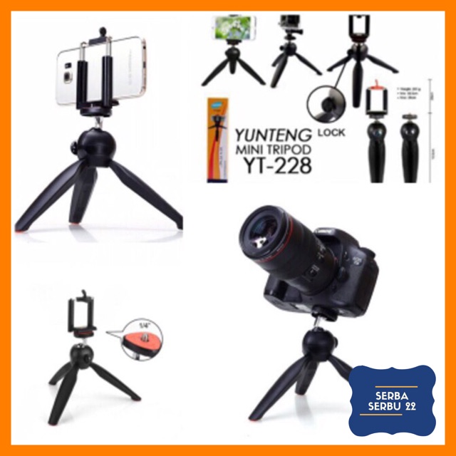 Tripod Mini Yunteng YT228 + Holder U / tripod selfie yt 228