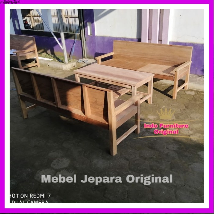 kursi tamu, meja&kursi ruangan rumah mentah kayu bengkirai Kalimantan Murah Original