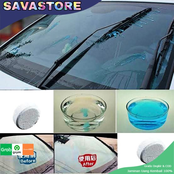 TABLET PEMBERSIH WIPER KACA MOBIL CAIRAN SABUN WIPPER FLUID CAR WASH WINDOW AMPUH KACA BURAM