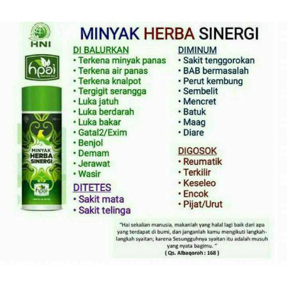 Minyak Herba Sinergi Mhs Hni Hpai Shopee Indonesia