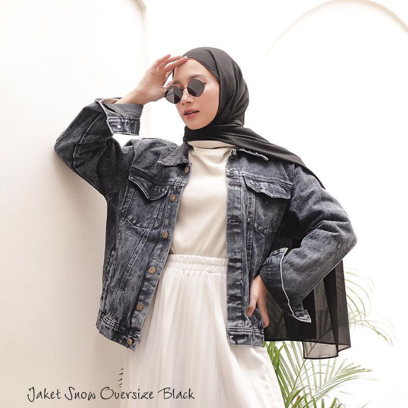 jaket jeans oversize jaket jumbo ld 110 - 140 I jaket boyfriend oversize