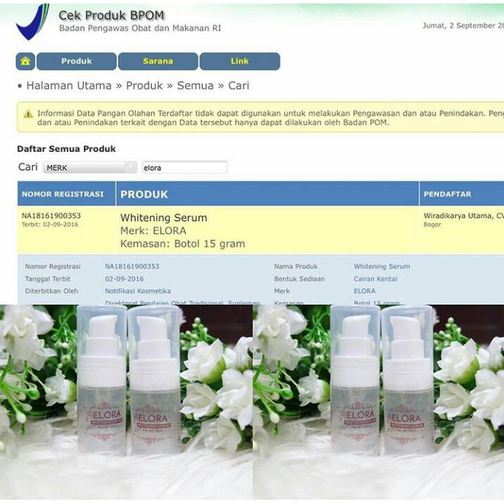 Elora Whitening Serum - Serum Pemutih Elora