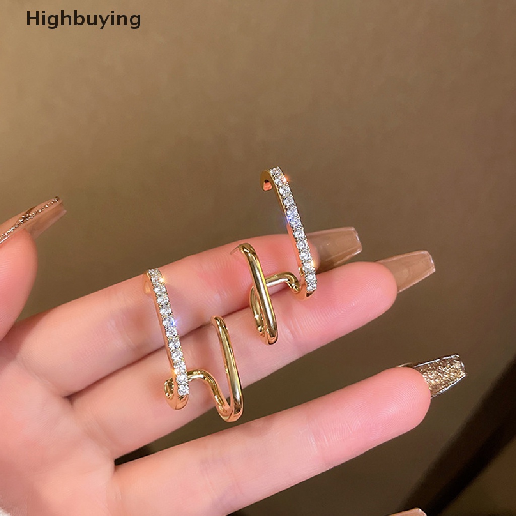 Hbid 1 Pasang Anting Tusuk Desain Cakar Hias Zircon Gaya Modern / Minimalis Untuk Wanita Glory