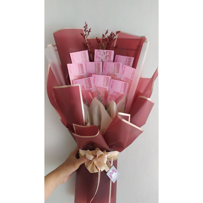 Bouquet Uang (Rupiah) Pecahan 100rb  /  Money Hand Bouquet  /  Graduation Bouquet   / Wedding Bouque