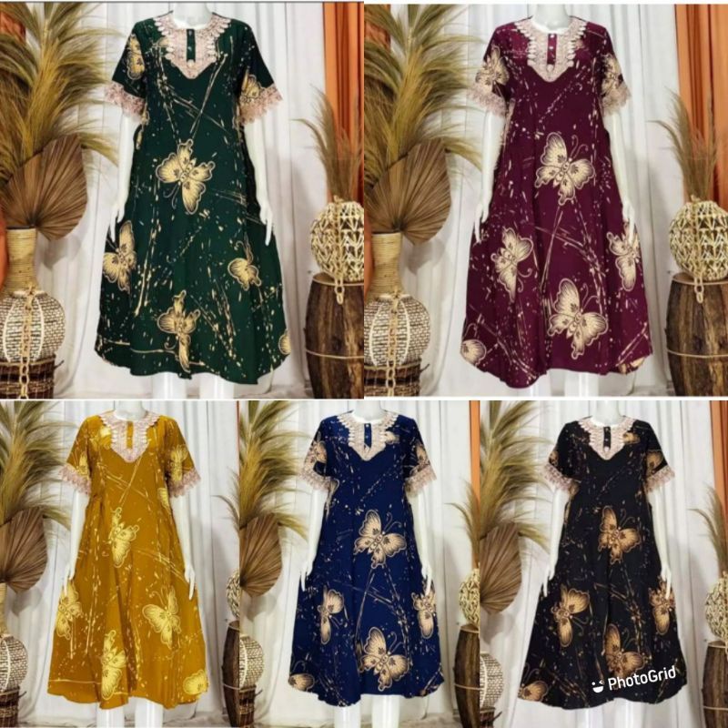 DASTER ARAB JUMBO LD 135 CM Motif Kupu Busui Bahan Adem dan Tebal Daster Arabian