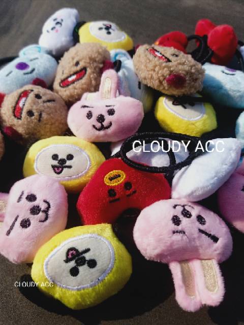 Kuncir rambut BTS BT21 kunciran bahan boneka BTS lucu