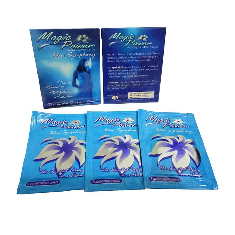 ✅ Privasi Terjamin 100% Tissue Tisu magic Power Blue Symphony Original 1 Box isi 3 Sachet Tisu Magic Pria Tahan lama / Magic Power Tissue Blue Symphony -3 Sachets