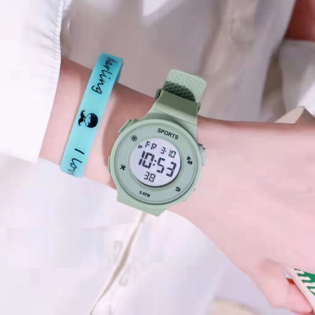 Murmerofficial Jam Tangan Rubber Digital Sport Bulat Wanita Dan Pria Fashion Gaya Korea Import JT034