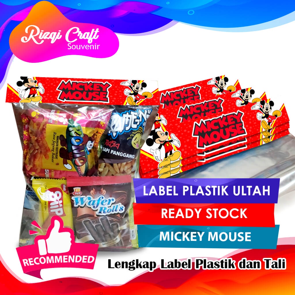 

[Ready] Mickey Mouse Tas Label Snack Plastik Ulang Tahun