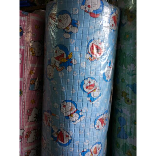 Perlak bayi doraemon biru per meter lebar 135 cm