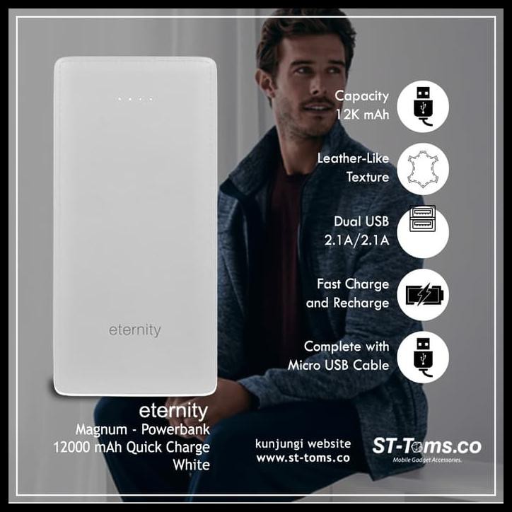 Terlaris Eternity Magnum Powerbank 12000 Mah Quick Charge Murah Promo