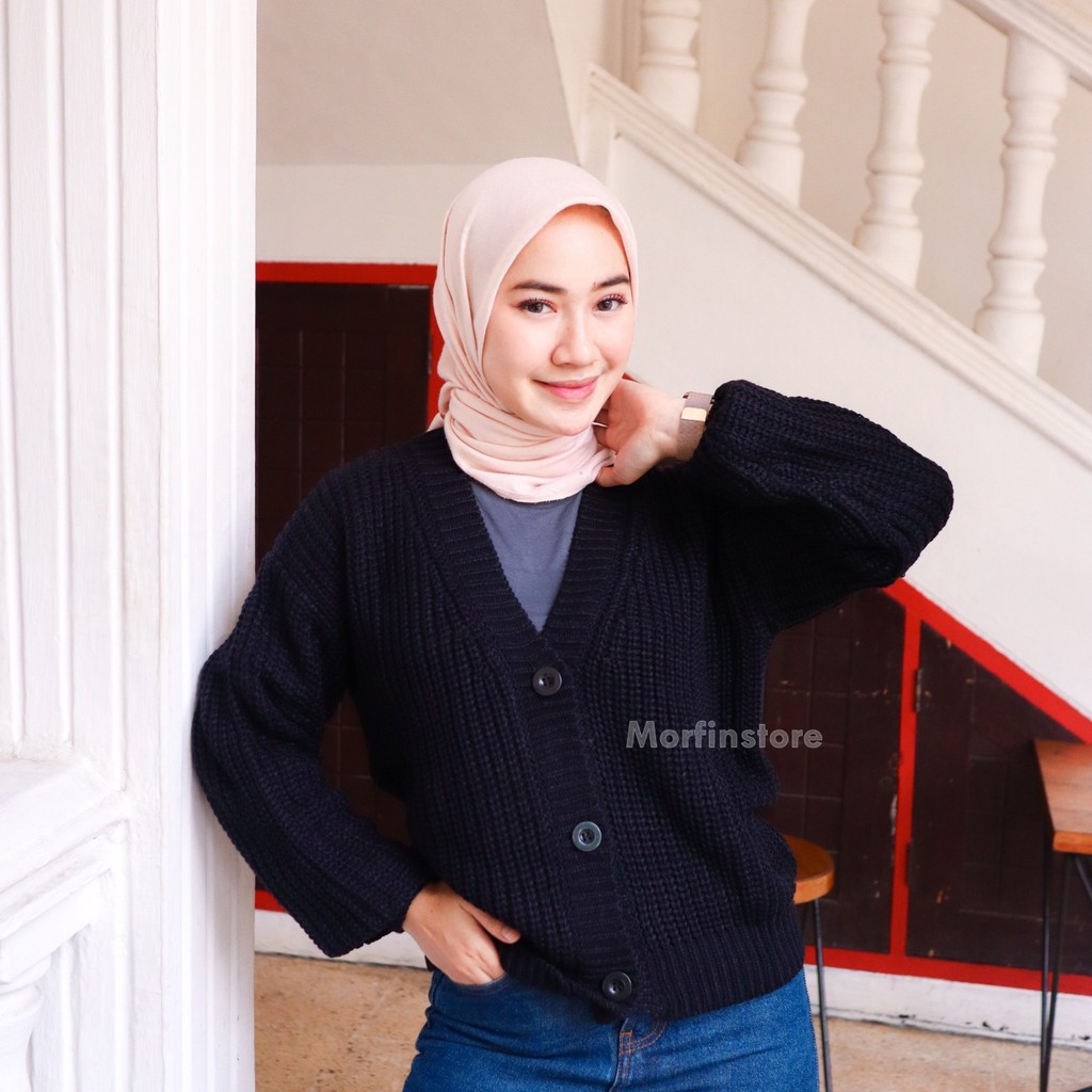 PROMO- Nakara Cardy Bahan Rajut Premium / Cardigan Oversize / Cardi Rajut / Cardigan Crop Wanita