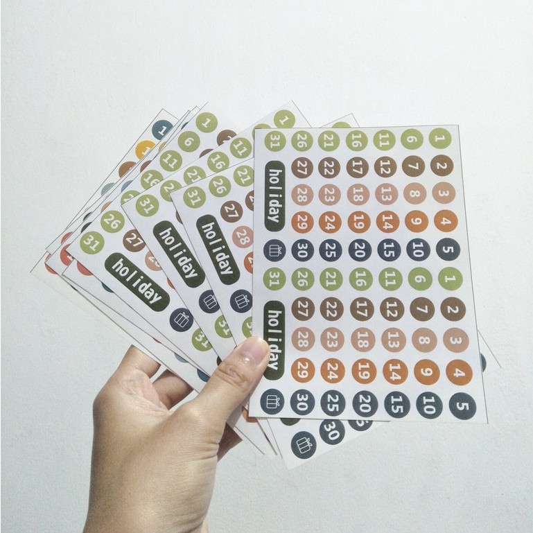 

[Defect] Stiker A6 Bulat Warna Warni Alphabet Number Abjad Angka Ukuran 1 cm / Sticker Journal Set