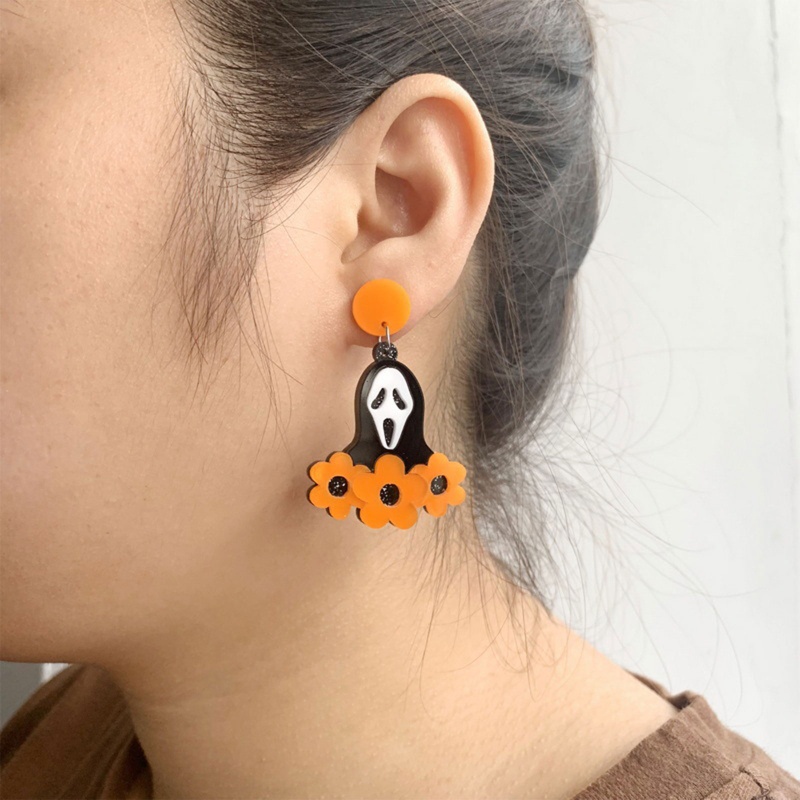 Anting Menjuntai Desain Kartun Hantu Halloween