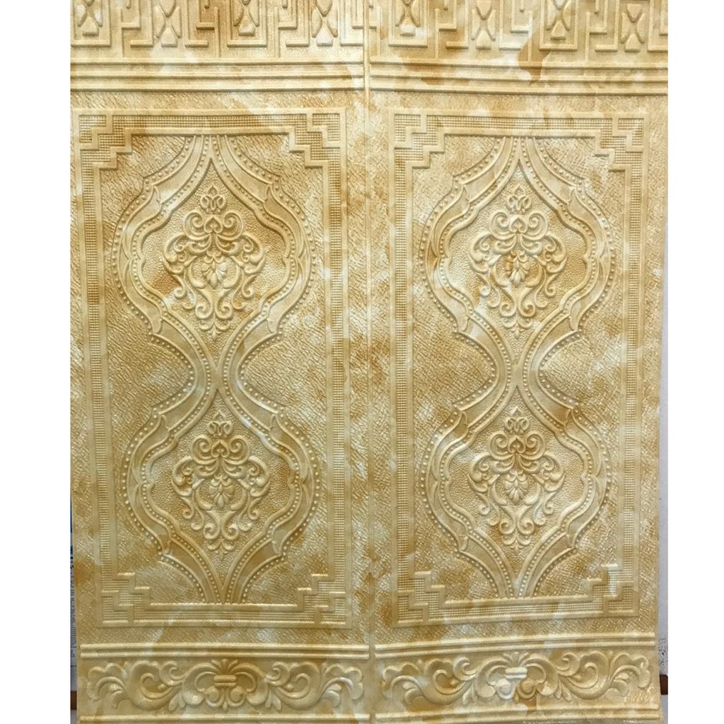 Wallpaper Brickfoam 3D Motif Kayu Jati MIX /  Glossy-Waterprof / Harga 1 pcs 70cmx90cm