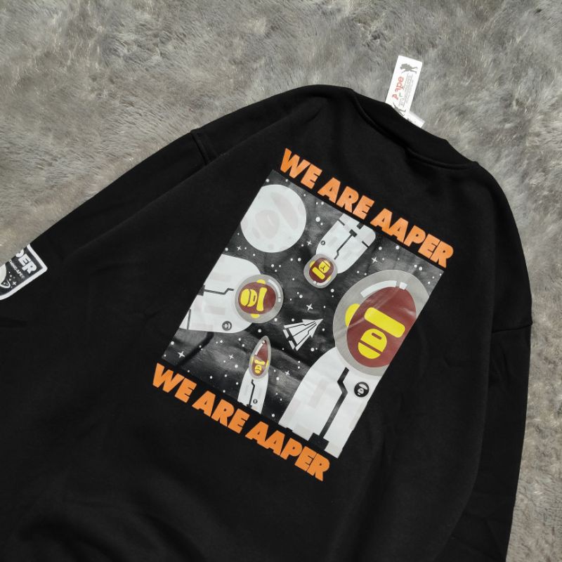 Sweater Crewneck Aape Space We Are Aaper Fulltag &amp; Lebel