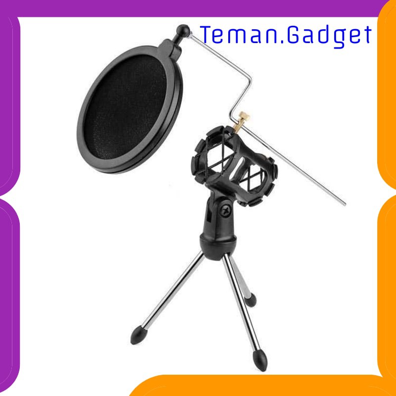 TG-BD080 Zeepin Mini Tripod Stand Mikrofon Universal dengan Pop Filter - PS-05
