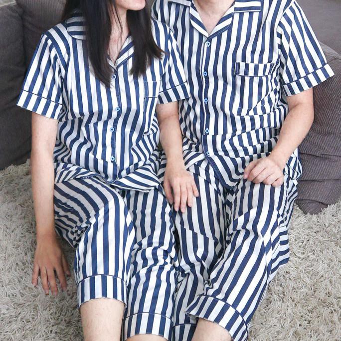 PIYAMA COUPLE / BAJU TIDUR COUPLE KATUN PREMIUM / PIYAMA PASANGAN - NAVY