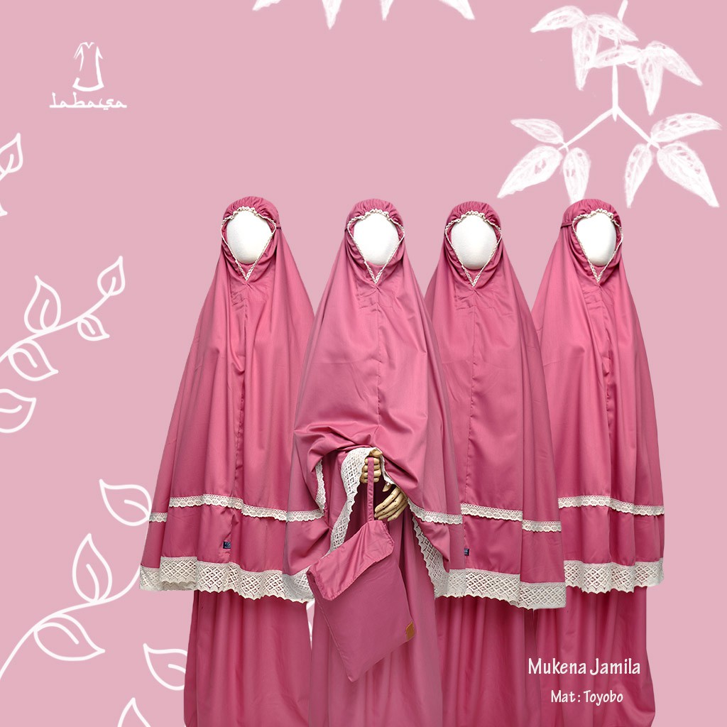 Mukena Toyobo Renda Premium Pink Jamila Series Original by Labasa Premium Istimewa