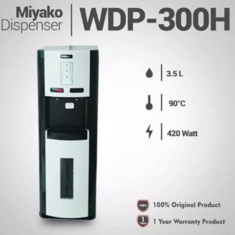 Miyako Dispenser Galon Bawah WDP 300 Hot &amp; Cool Panas dan Dingin