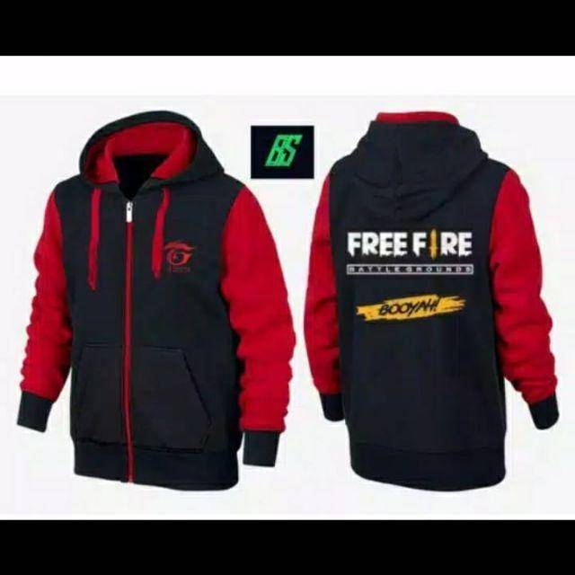 JAKET HOODIE FREE FIRE/JAKET GAMING FREE FIRE ANAK HITAM/FREE FIRE HOODIE ANAK