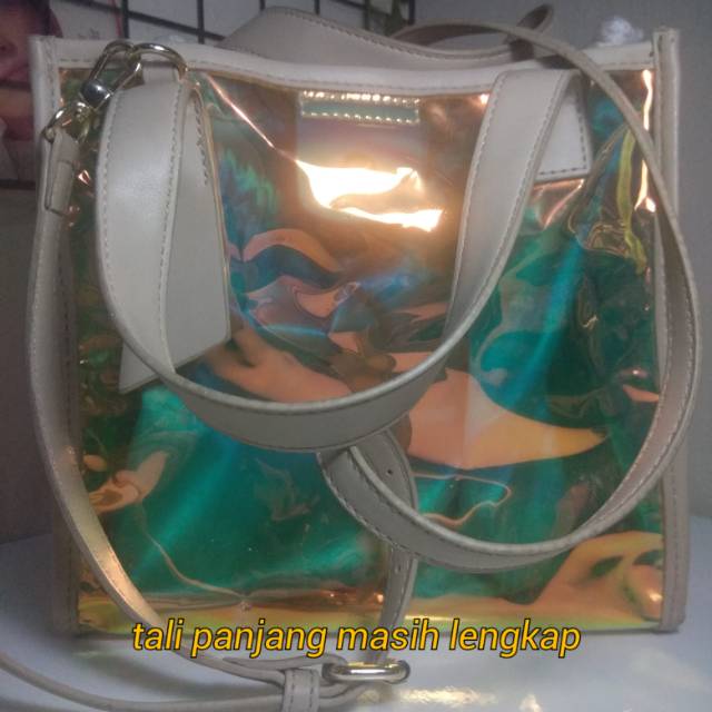 [Preloved] Tas Miniso Original / Hologram Bag / Transparan Bag / Tas Wanita