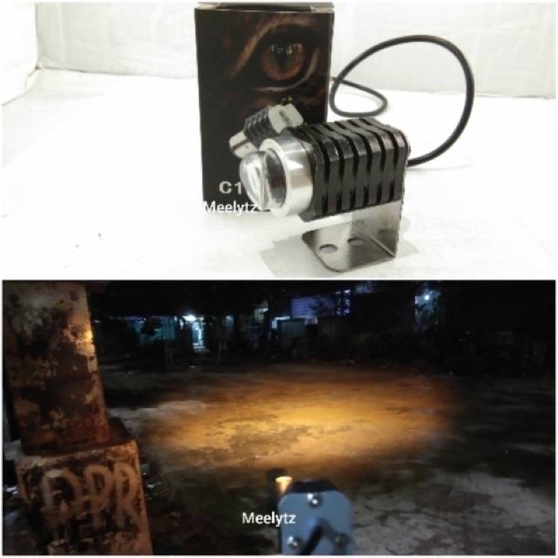 Lampu tembak sorot C1 mata kucing nyala sinar kuning lampu tembak satu mata