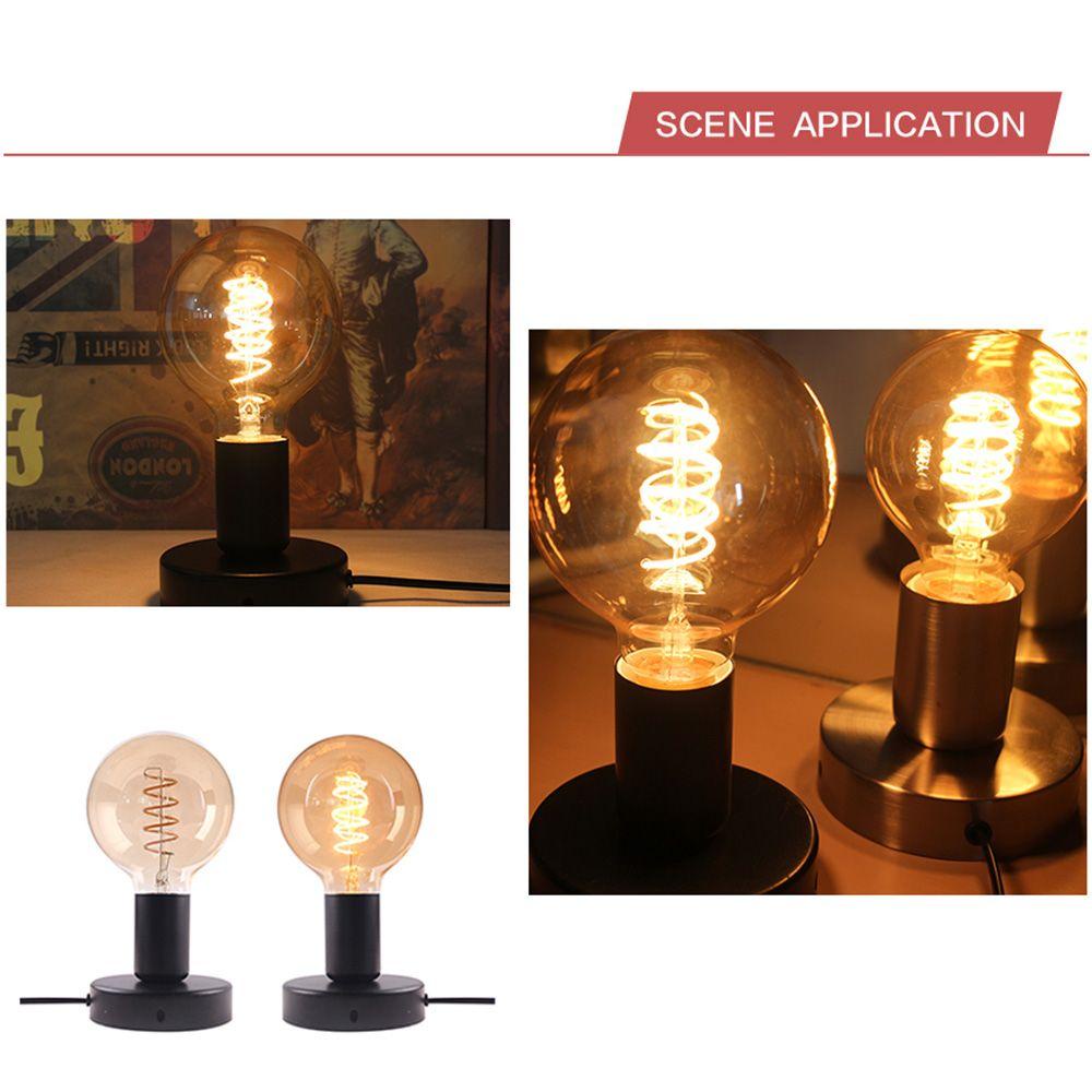 NICKOLAS1 Lamp Holders Industrial Style Simple Dengan Saklar Dan Kawat Metal Bar Decor Aksesoris Lampu Meja