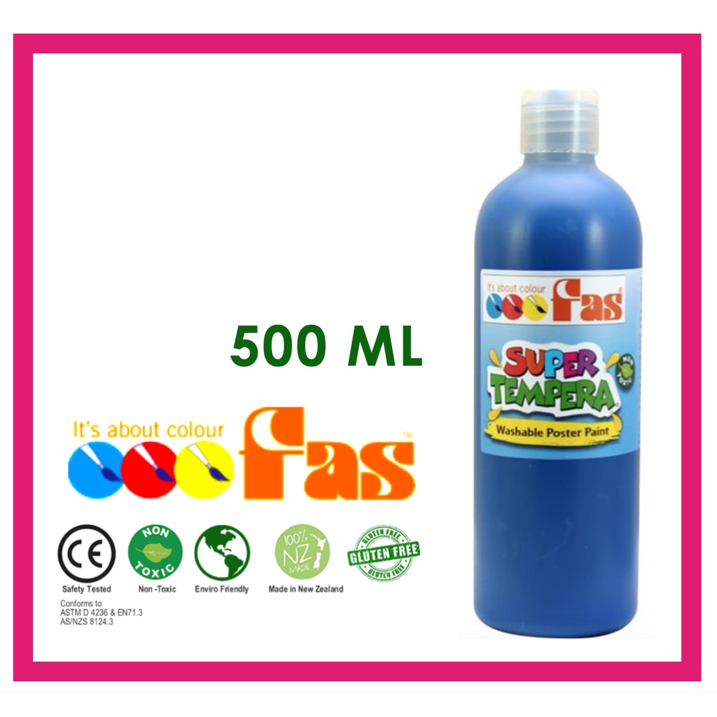 

FAS SUPER TEMPERA WASHABLE POSTER PAINT 500 ML BIRU - BLUE