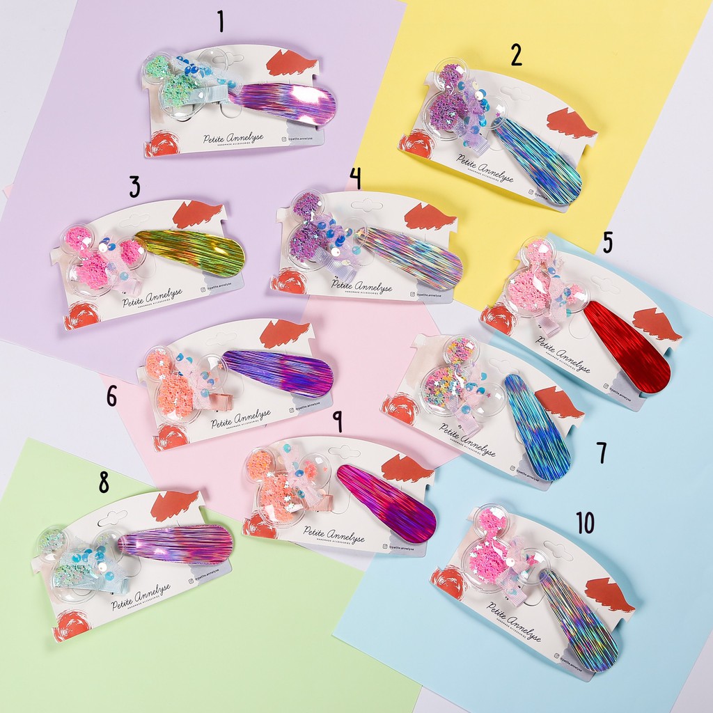 

Mickey sprinkle hologram clip set